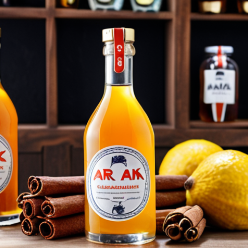 Home 11 **Image Prompt:** A modern, brightly lit Instagram post showcasing homemade *arak* (liquor) in decorative glass bottles, featuring exotic local flavors like rambutan and *cempedak*. The background includes aesthetically arranged ingredients such as star anise, cinnamon sticks, and honey. A small business logo or watermark is subtly placed on the bottle labels. The overall tone is artisanal and trendy, targeting craft beverage enthusiasts in Malaysia.